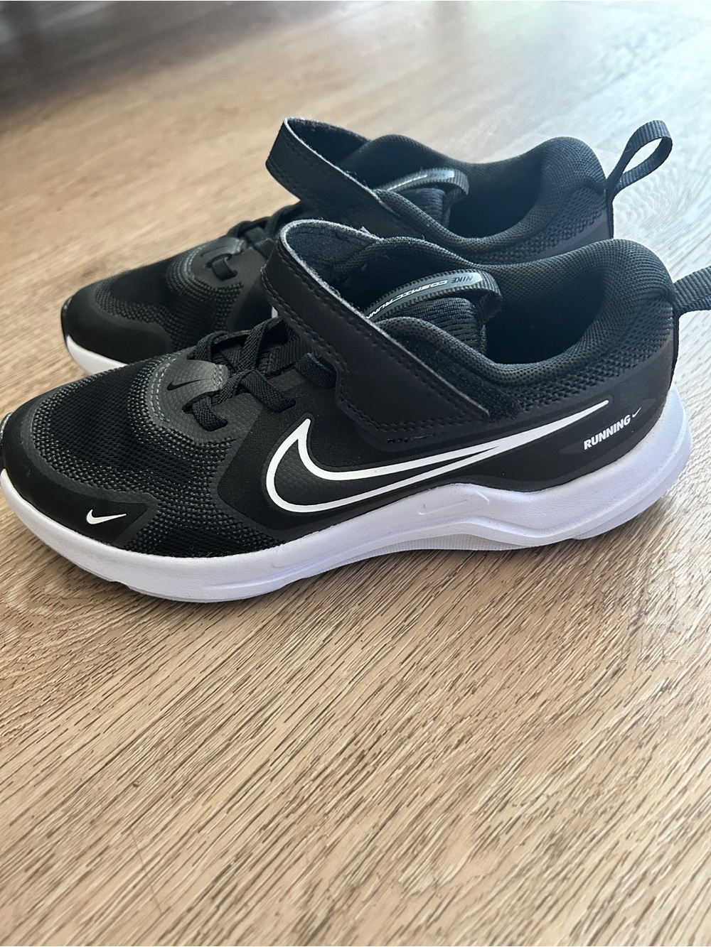 Nike Kids Black and White Velcro Sneakers